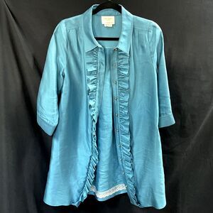 Kate Spade Aqua Blue Bethanne Shirt Dress or Jacket Size Medium